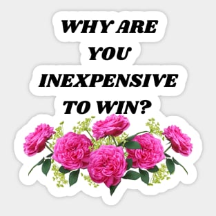 Inexpensive to Win Funny Romantic Bad Translation Sticker